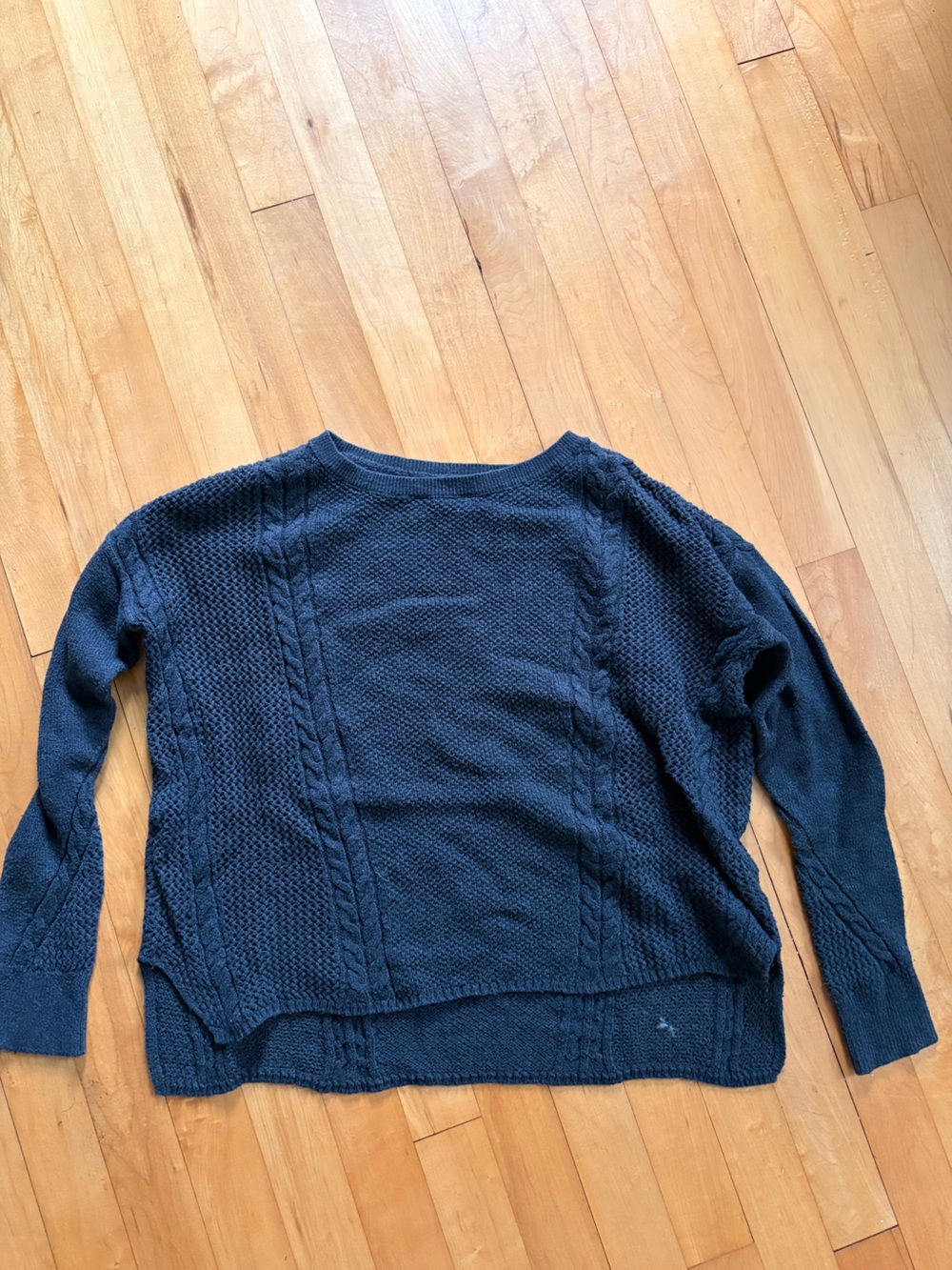 American Eagle Outfitters Navy Cable Crewneck Sweater